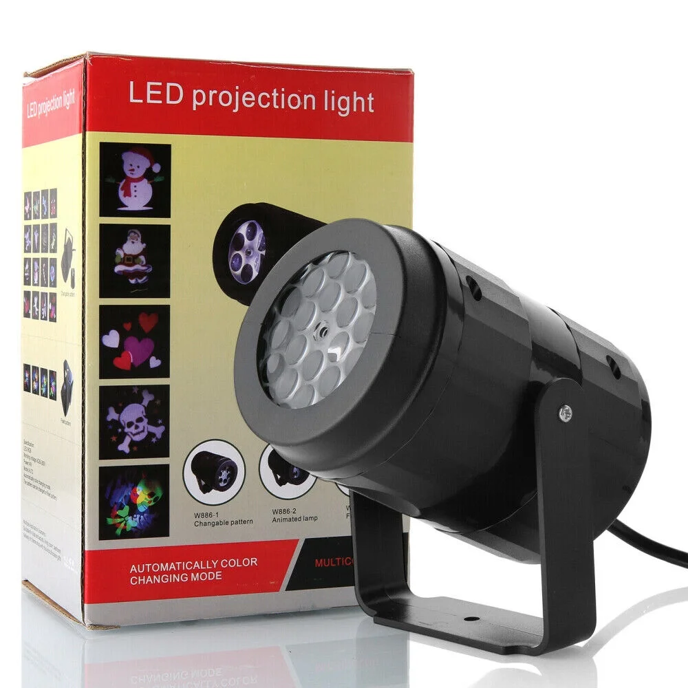 16 Patterns LED Christmas Projector Moving Light Laser Landscape Lamp Indoor Outdoor Xmas Decor