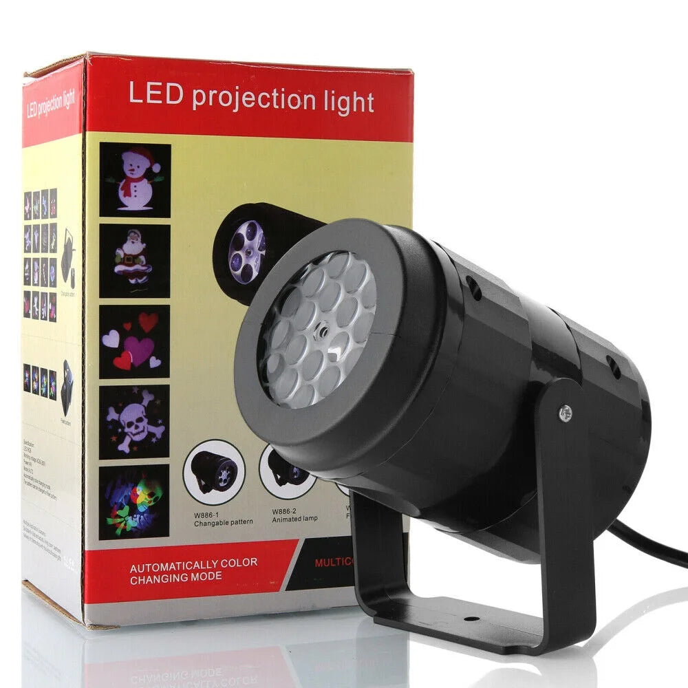 16 Patterns LED Christmas Projector Moving Light Laser Landscape Lamp Indoor Outdoor Xmas Decor